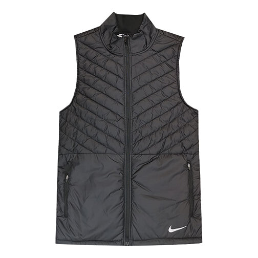 

Жилет loose stand collar woven pattern zipper vest black Nike, черный