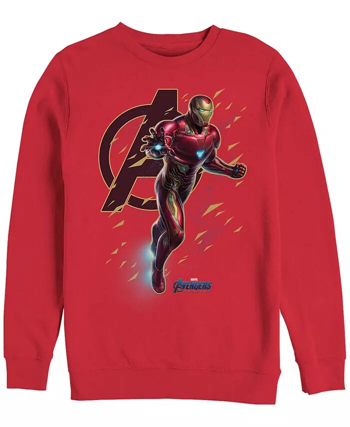 

Мужская толстовка Marvel Avengers Endgame Iron Man с геометрическими частицами, флис с круглым вырезом Fifth Sun, красный