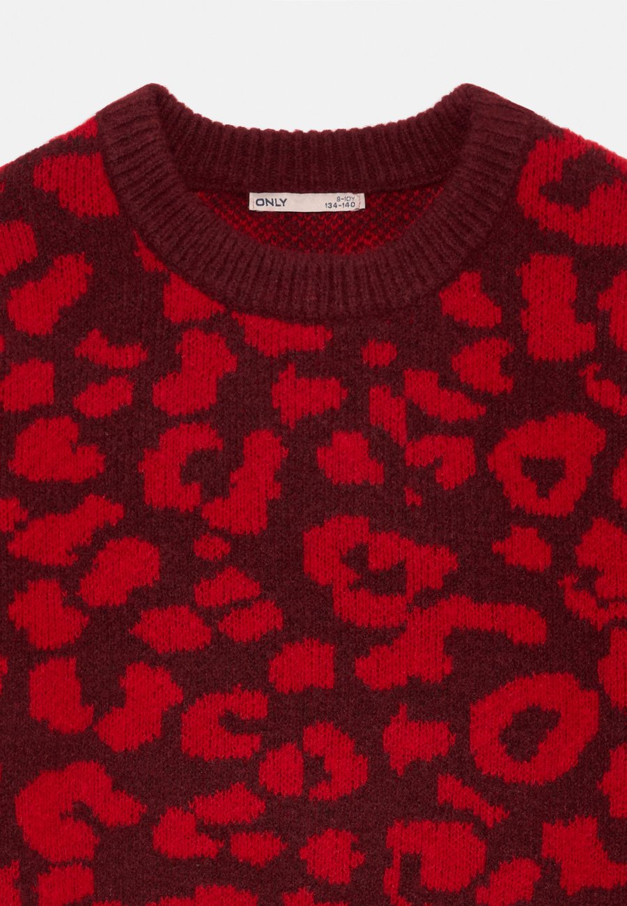 Джемпер ONLY GIRLS KOGDORA LIFE LEO O NECK, Cabernet/Salsa/Bordeaux — фото 3