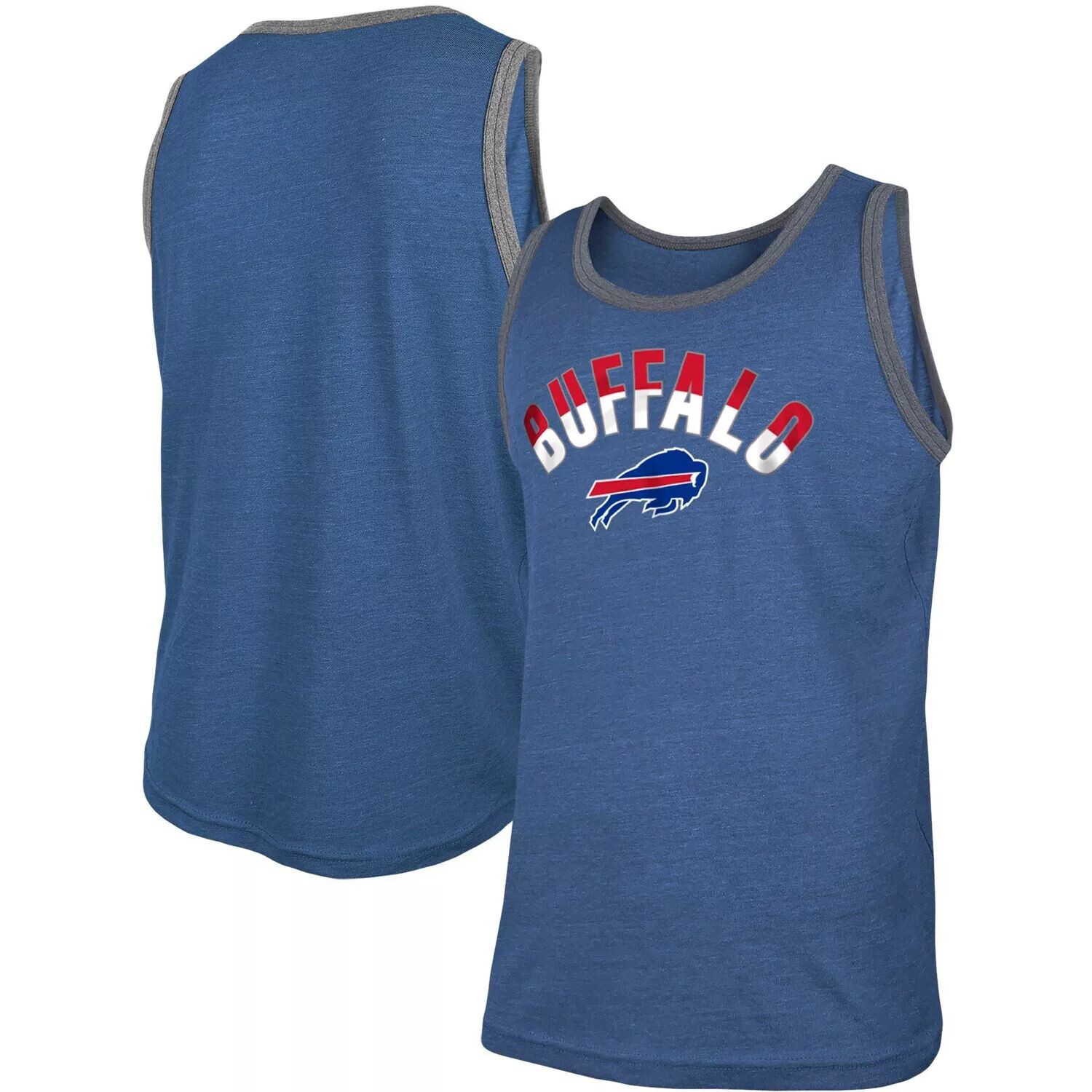 

Мужская майка New Era Heathered Royal Buffalo Bills Ringer Tri-Blend