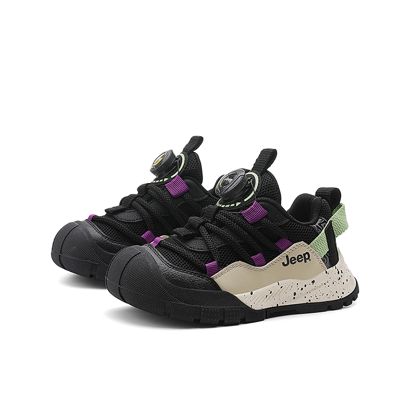 Низкие детские повседневные кроссовки Kids' Jeep черно-коричневые, Abyss Black/Milk Tea Brown — фото 3