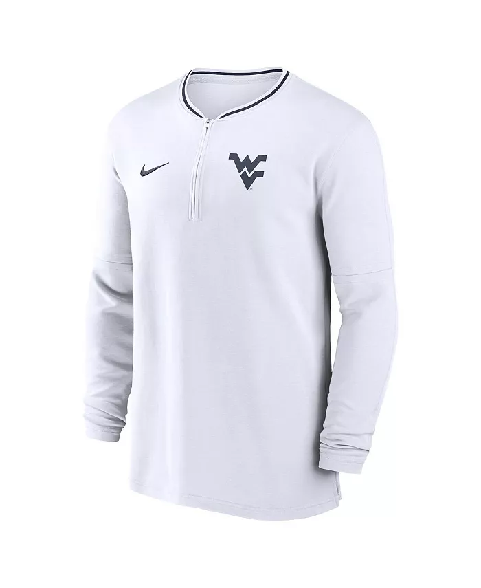 Мужская белая толстовка West Virginia Mountaineers 2024 Sideline Coach Performance с длинными рукавами и молнией до середины Nike — фото 2