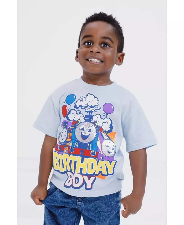 Футболка для мальчиков с металлическим принтом "Birthday" Thomas & Friends, синий — фото 2