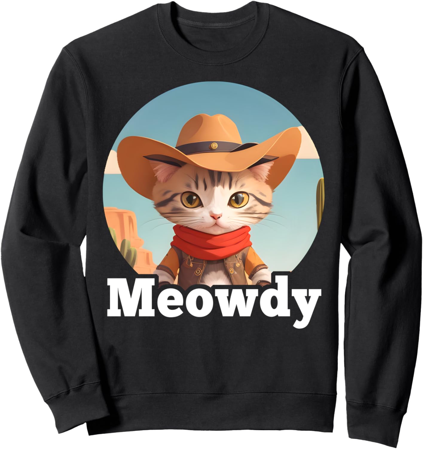 

Забавная толстовка с мемом «Мяу и Привет, любитель кошек» Cute Texas Cat Texan Kitten Southern Country Store, черный