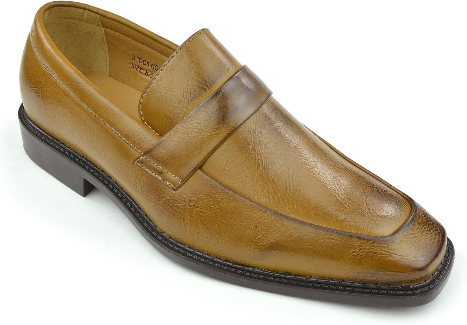 

Мужские классические кожаные лоферы Moda Di Raza для делового стиля, Camel-iii