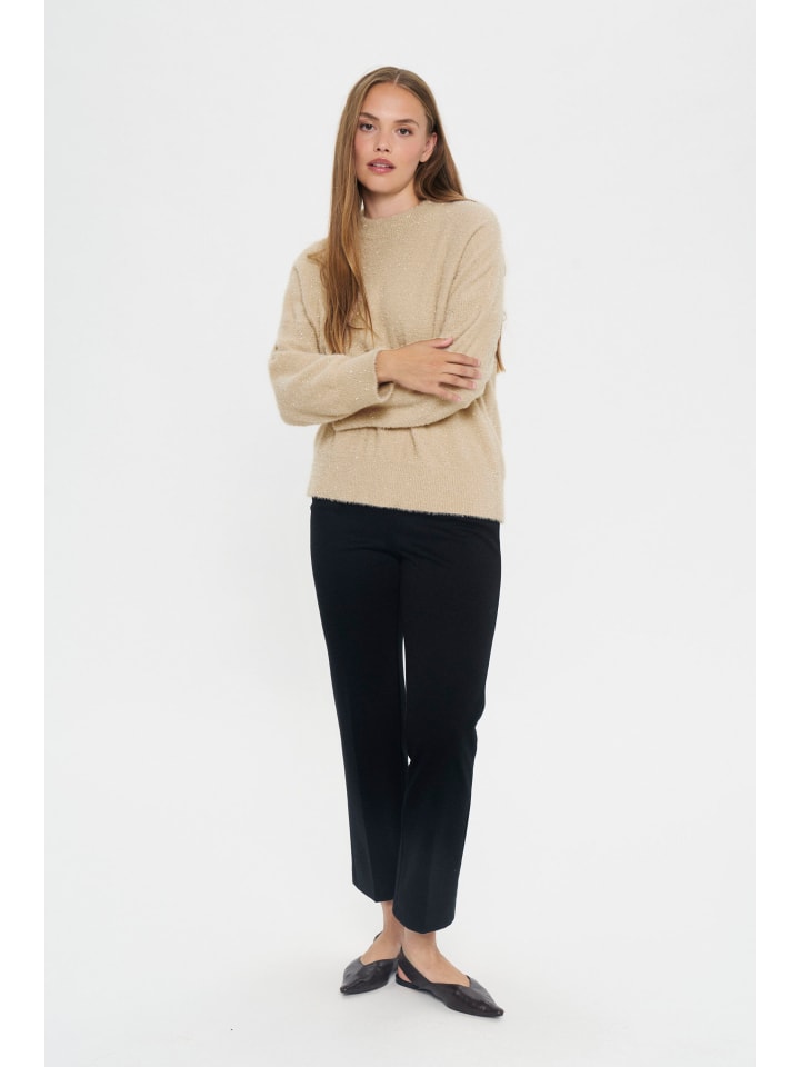 

SAINT TROPEZ Вязаный свитер прямого кроя NushaSZ, цвет «Выбеленный песок»