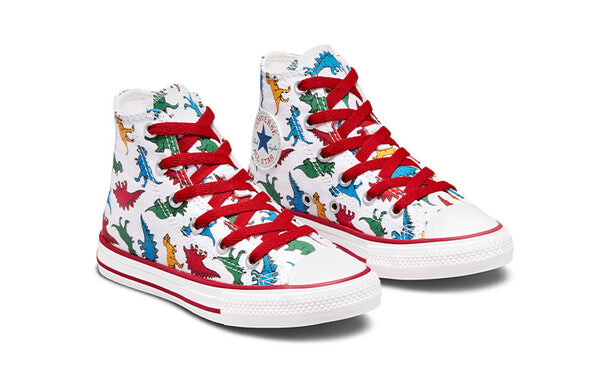 Кроссовки chuck taylor all star dinosaurs high top 'white red' Converse, белый — фото 3