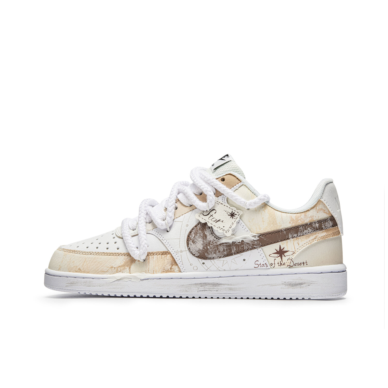 

Nike Кроссовки Court Vision 1 PMS Desert Star с низким верхом, нескользящие, водонепроницаемые, мужские, оранжево-белые