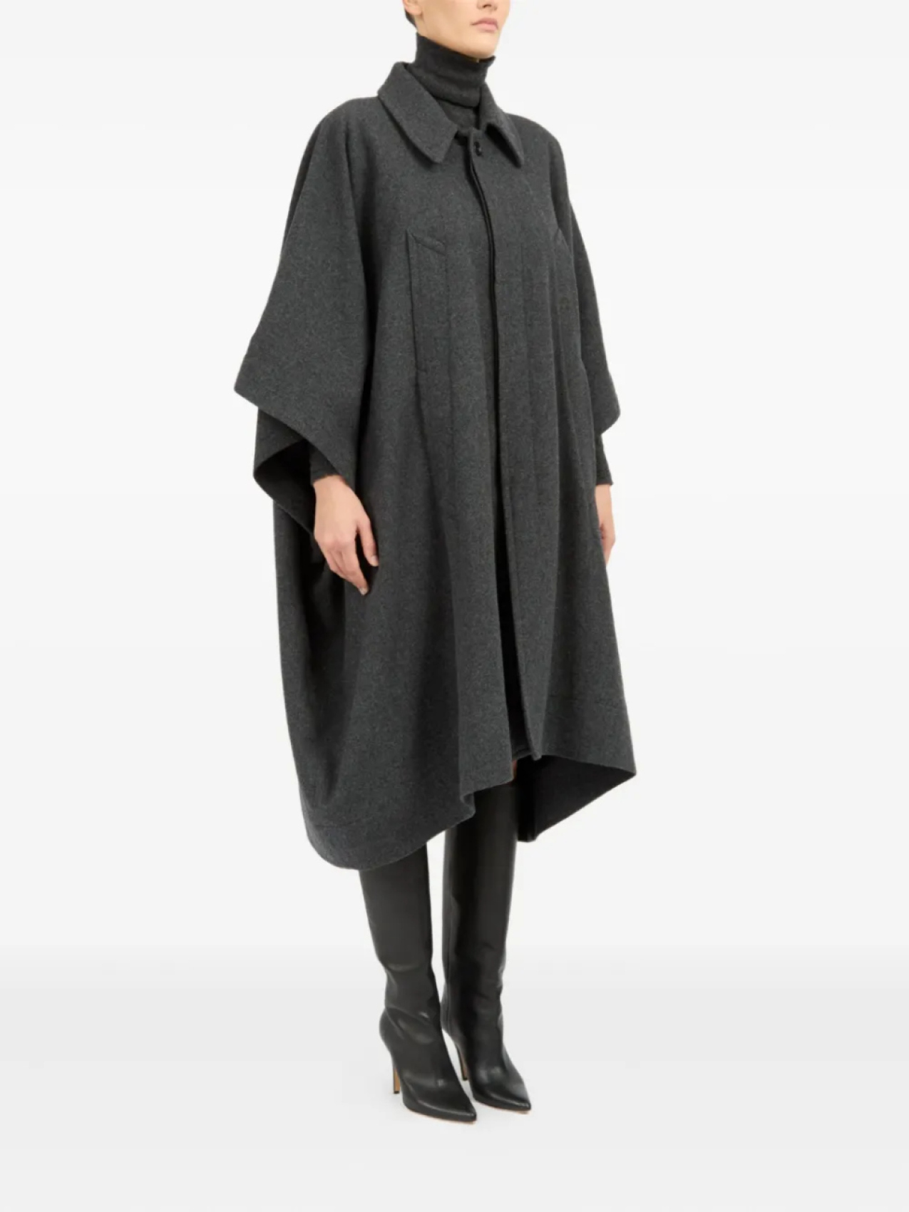 MM6 Maison Margiela кейп асимметричного кроя, серый — фото 3