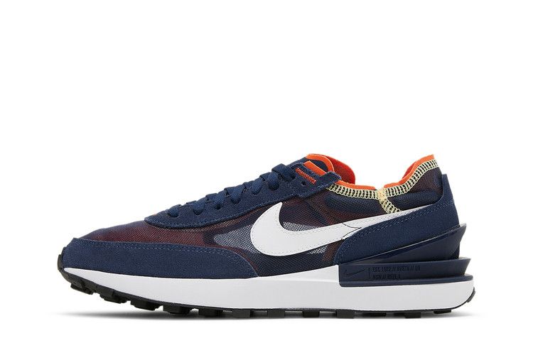 Кроссовки Nike Waffle One 'Midnight Navy Orange Melon Tint', синий — фото 4