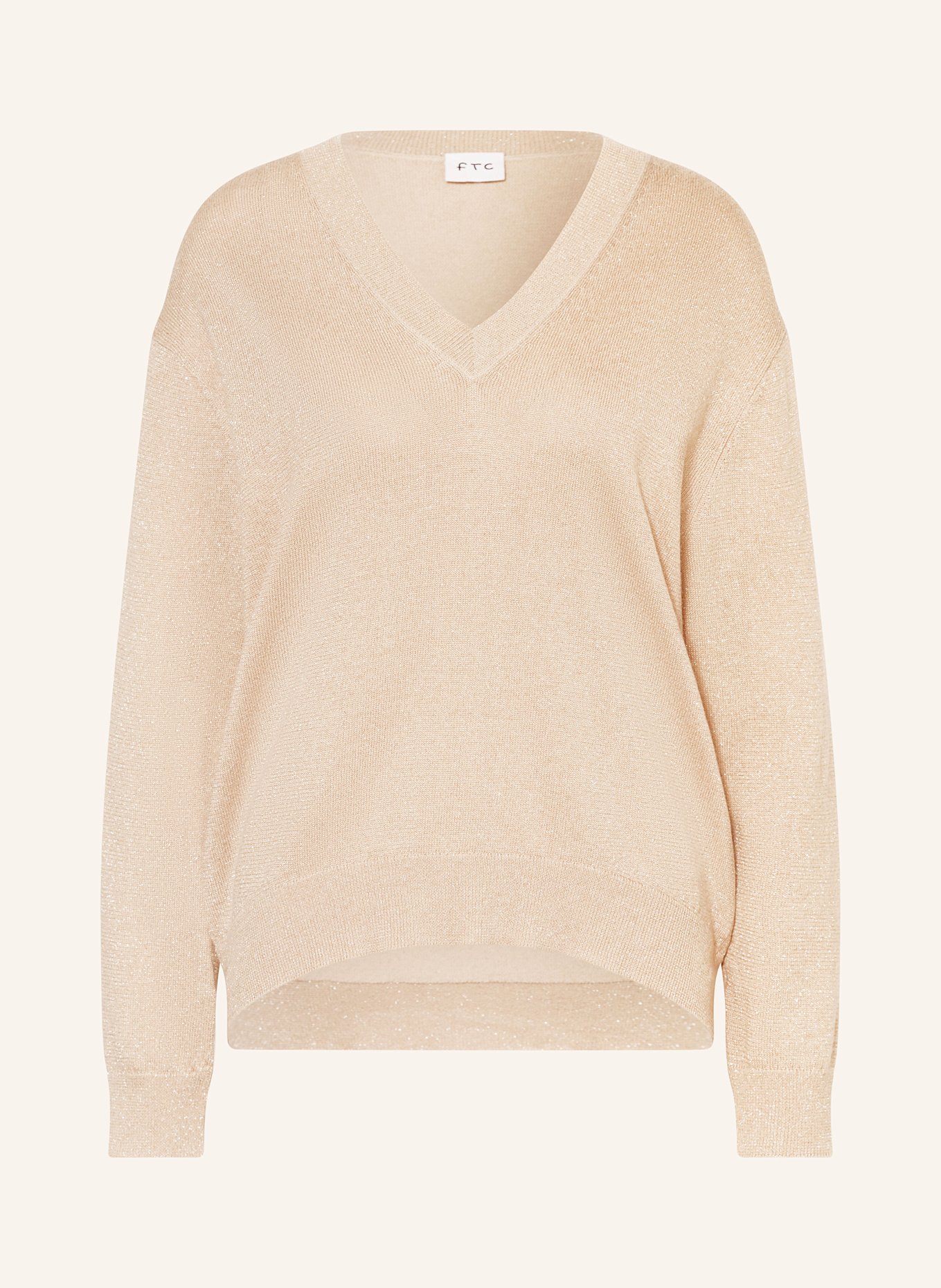 

Свитер с блестящей пряжей Ftc Cashmere, коричневый