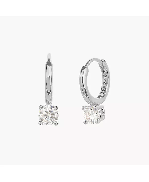 

Идея подарка к празднику: серебряные 18-каратные серьги-подвески Anastasia Huggies с позолотой Bearfruit Jewelry, silver