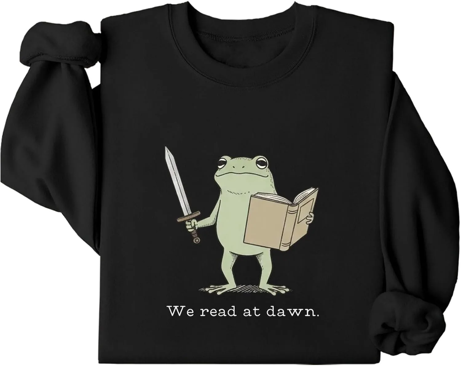 

Толстовка We Read at Dawn Frog Reading, смешной свитшот с лягушкой для любителей книг Batclock