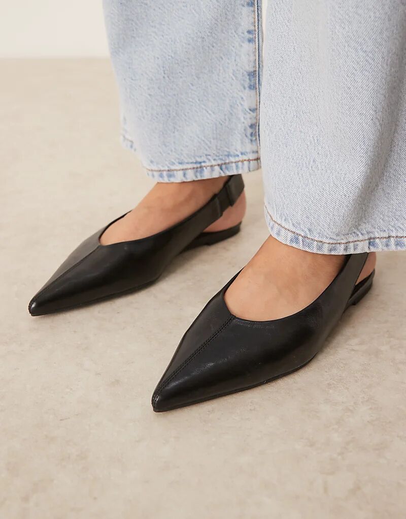 Балетки Linford с открытой пяткой ASOS DESIGN черного цвета — фото 3