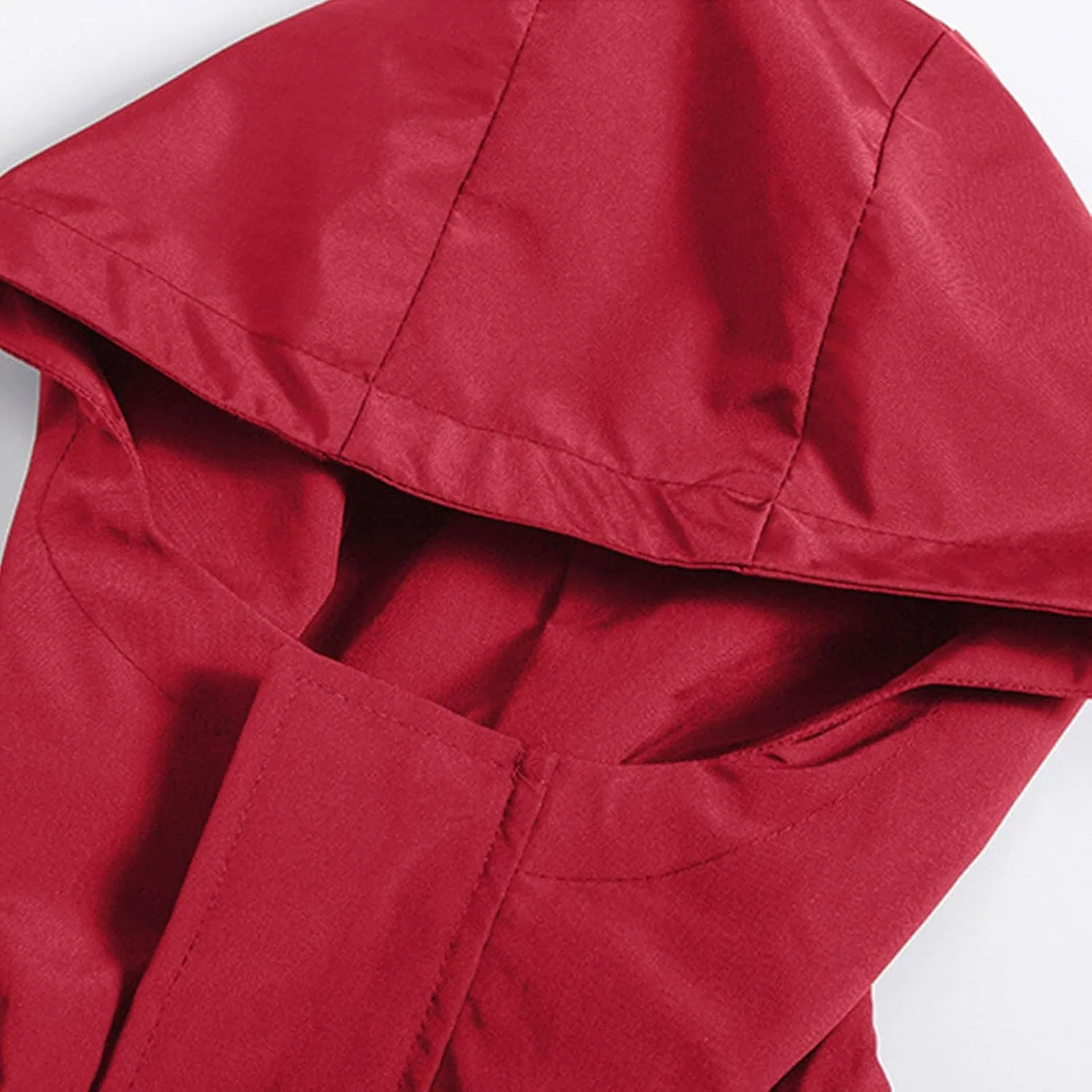 Мужская легкая куртка Casual с капюшоном Softshell Windbreaker Waterproof дождевик для походов, путешествий и велоспорта Generic, красный — фото 3