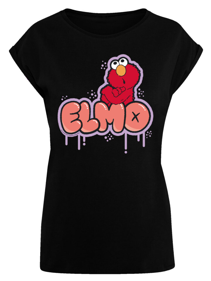 

Футболка F4NT4STIC Extended Shoulder T-Shirt Sesamstraße Elmo NO, черный