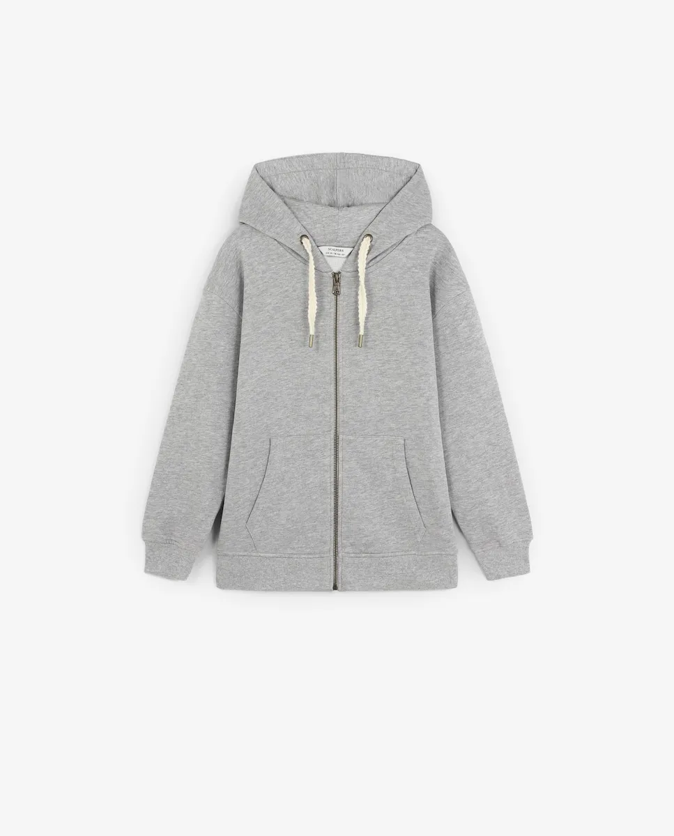 

Детская толстовка с капюшоном, на молнии и с логотипом на спине Scalpers, светло-серый