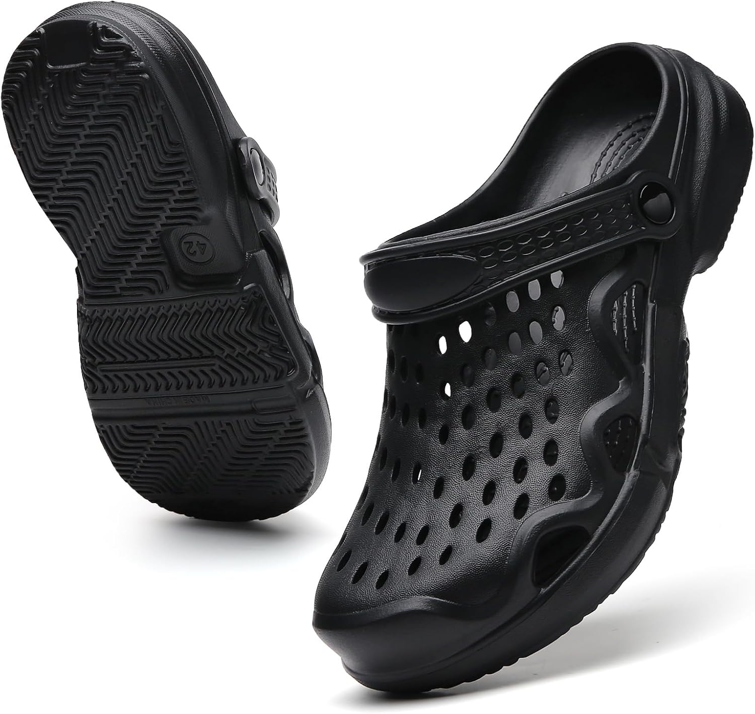 

Мужские садовые сабо CERYTHRINA, легкие, дышащие, сандалии на липучке, модная обувь для бассейна и пляжа, нескользящие домашние сабо и тапочки, черный