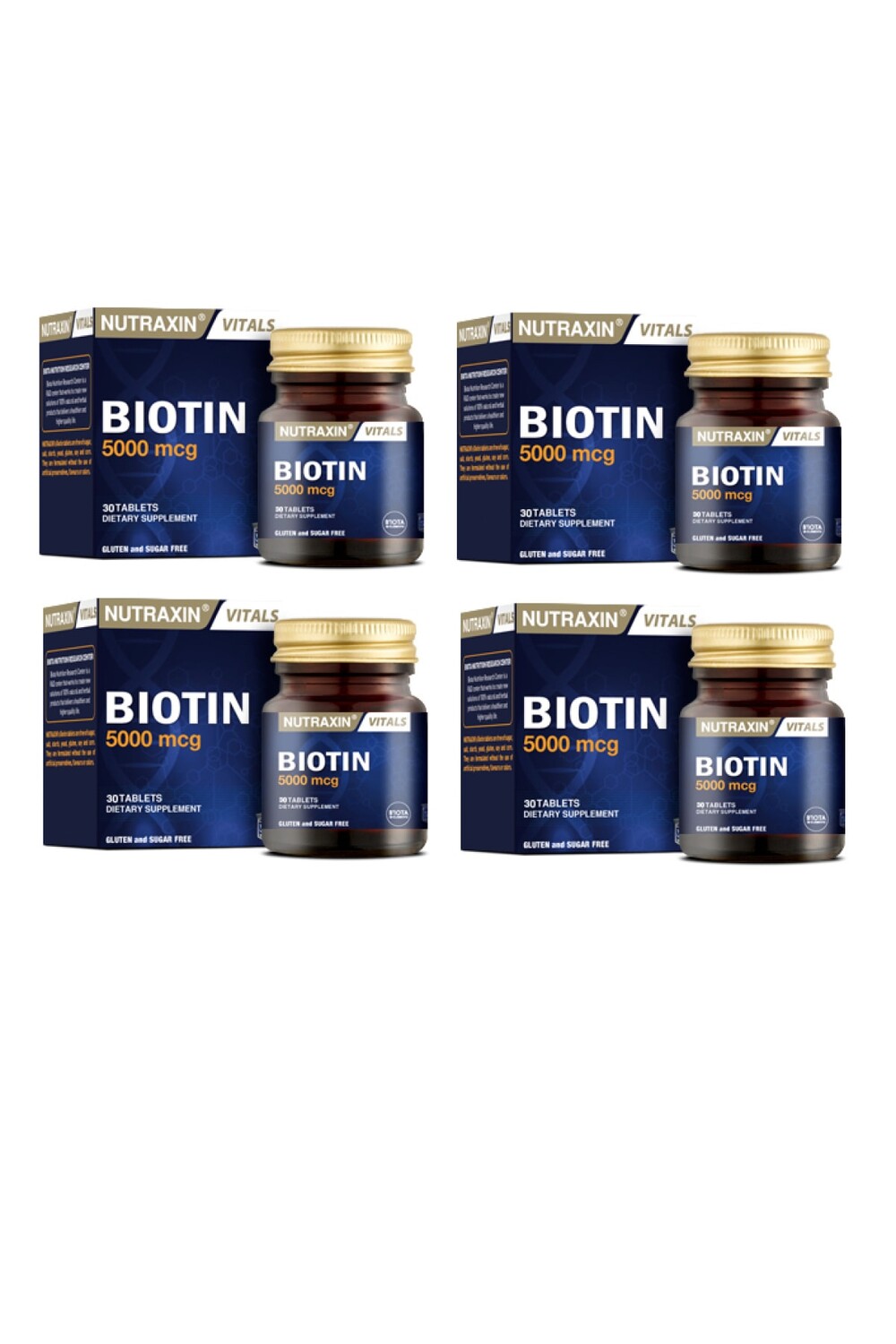 

Nutraxin Vitals Биотин 5000 мкг 30 таблеток по 4 штуки