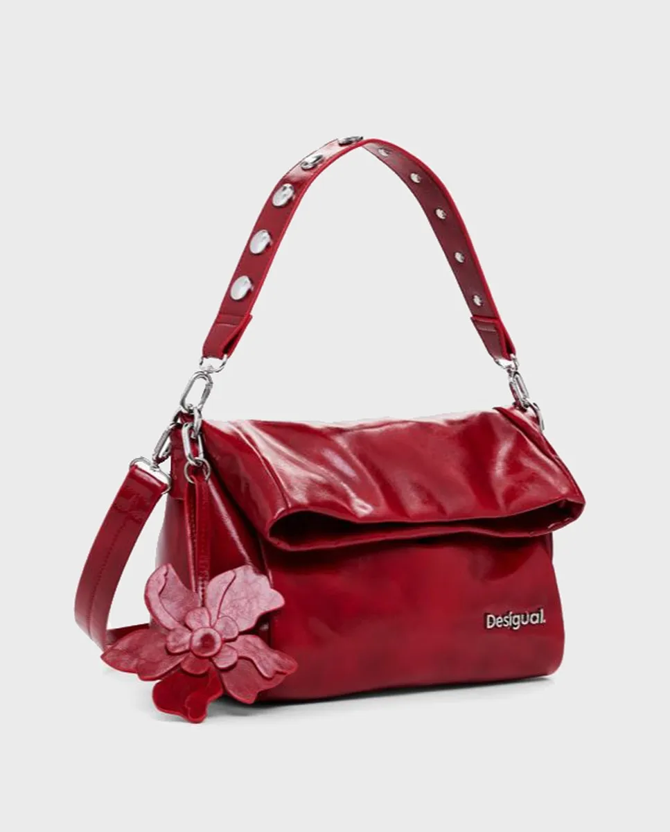 

Средняя сумка с блестящим клапаном Desigual, красный