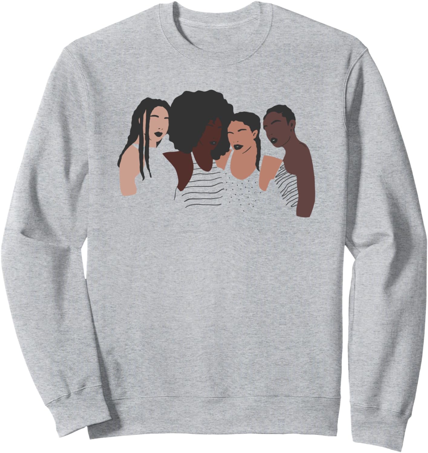

Толстовка с изображением четырех женщин в контурном стиле Trendy Apparel, серый