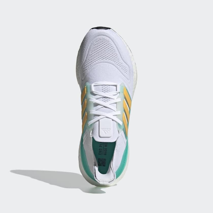 Мужские беговые кроссовки adidas Ultraboost 22, белый/оранжевый/мятный — фото 2