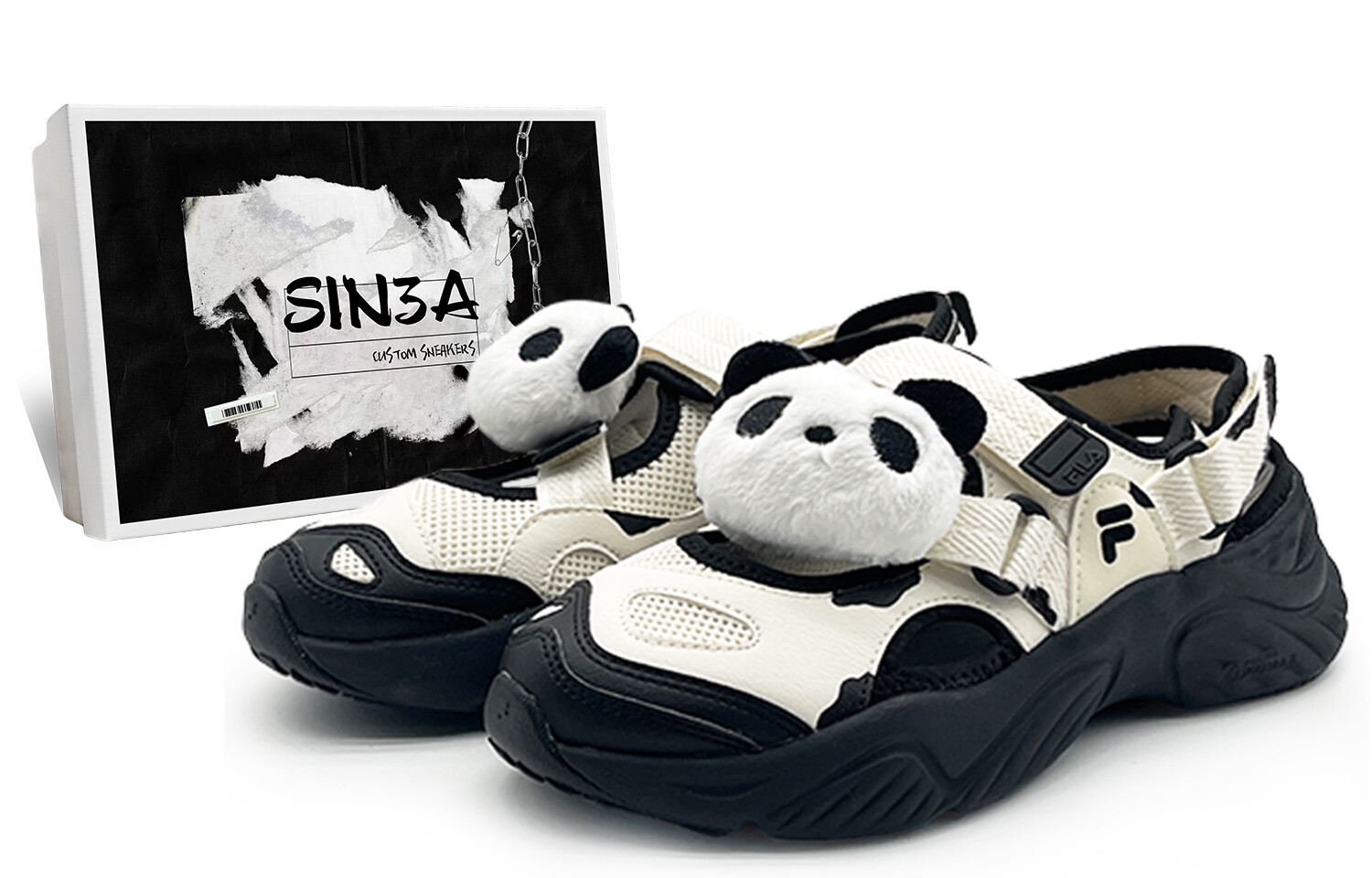 

Кроссовки FILA FUSION Conch Lifestyle Shoes Women's Low-top Black/white, черный/белый