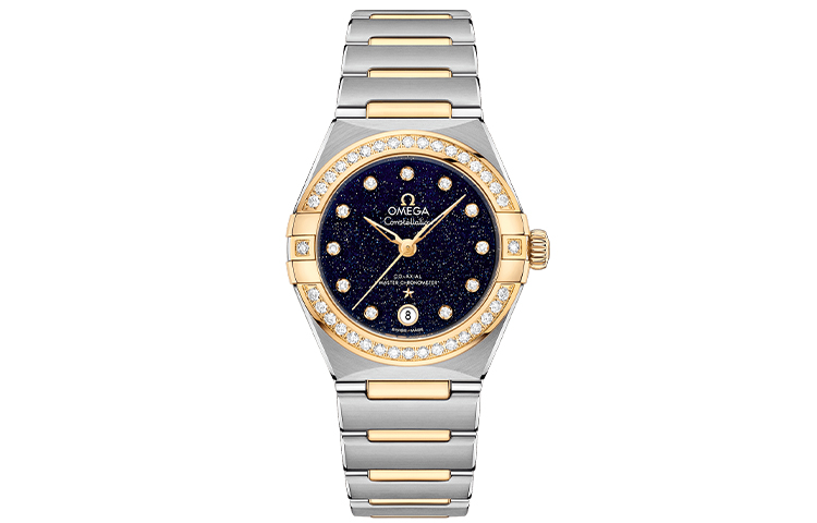 

OMEGA Часы серии Constellation, автоматический механизм, женские часы, 29 мм, синий циферблат