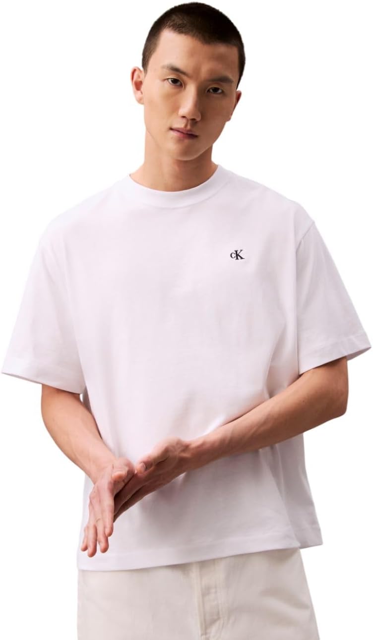 

Мужская футболка Calvin Klein свободного кроя с круглым вырезом и логотипом Archive Logo, Brilliant White