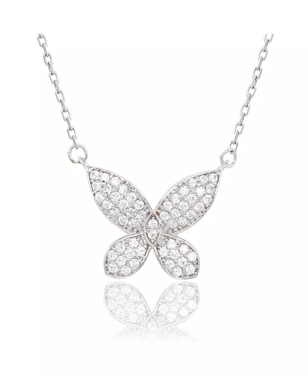 

Ожерелье Suzy Levian из стерлингового серебра с кубическими циркониями и подвеской в виде бабочки Suzy Levian New York, silver