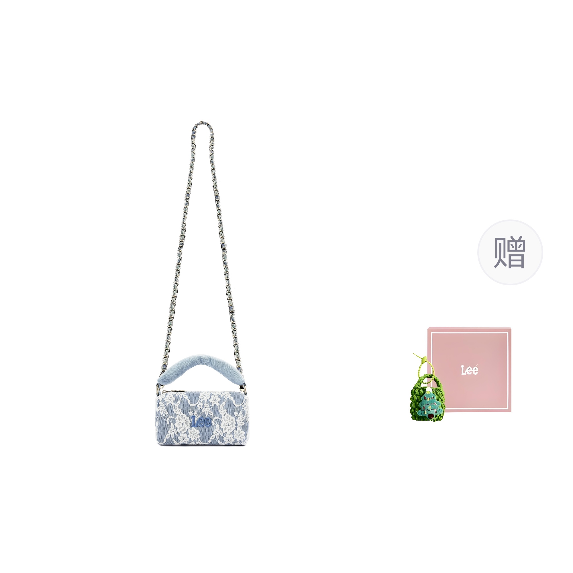 

Lee Тканевая женская сумка через плечо большая синяя, Blue-Includes Chain