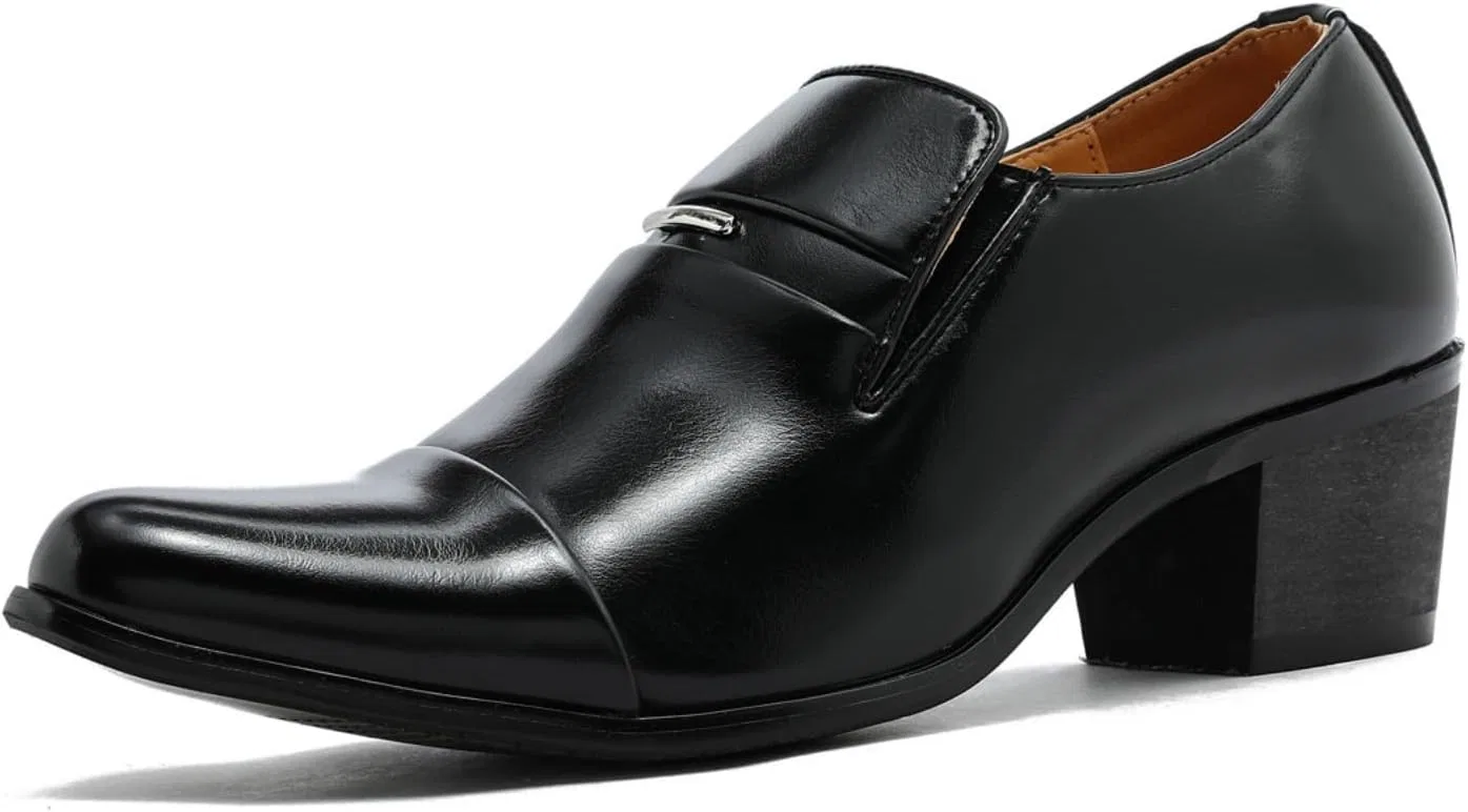Лоферы кожаные, на каблуке, Black Psieicwm