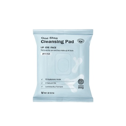 

Очищающие салфетки One Step Cleansing Pad Low pH для лица 30 шт Mizon