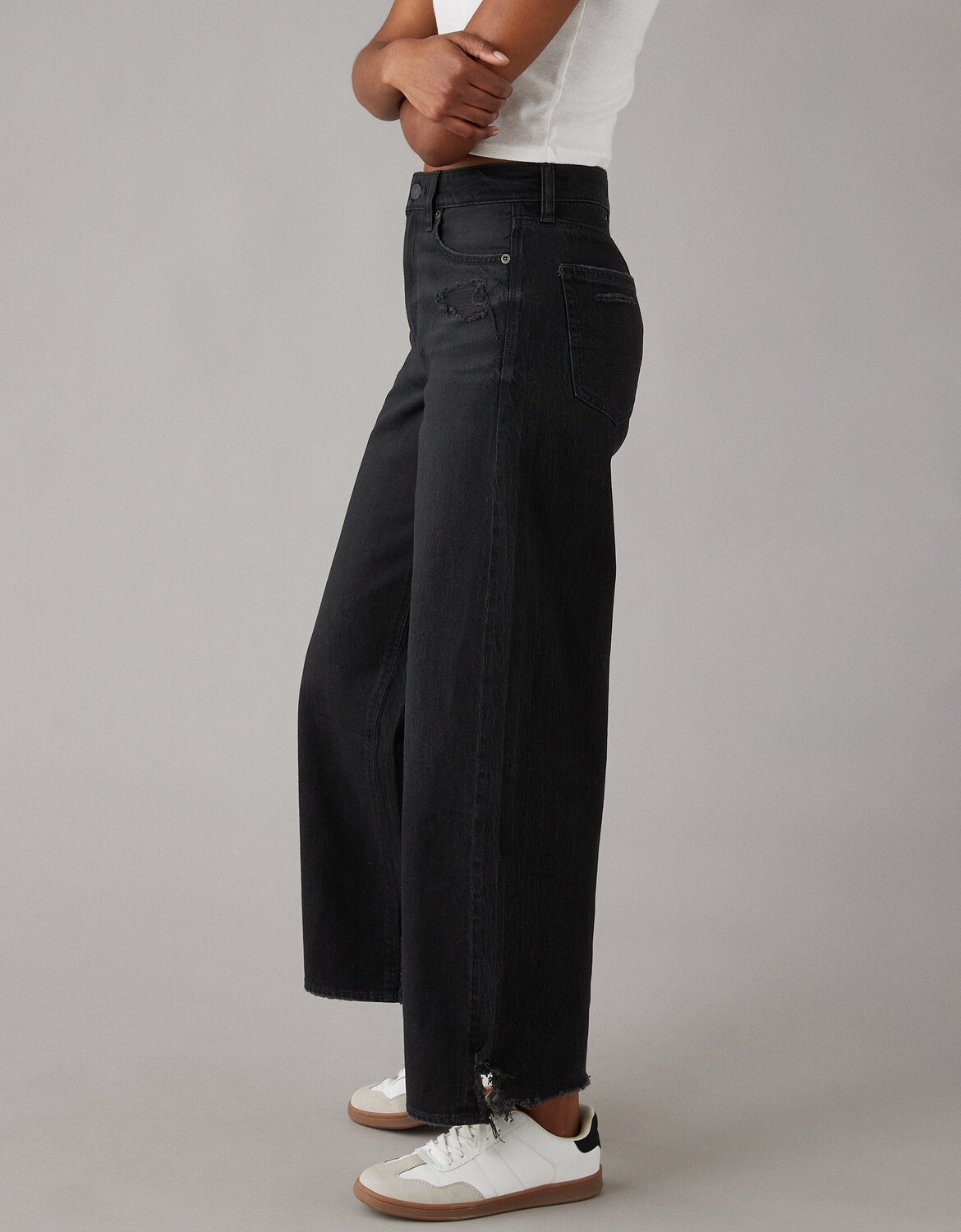

Мешковатые джинсы до щиколотки с очень высокой талией AE Strigid American Eagle Outfitters, цвет Black Wash