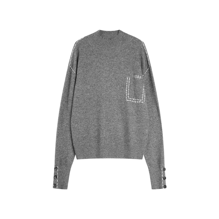 

ELLE Свитер Women's Medium Gray Half Turtleneck Moderate