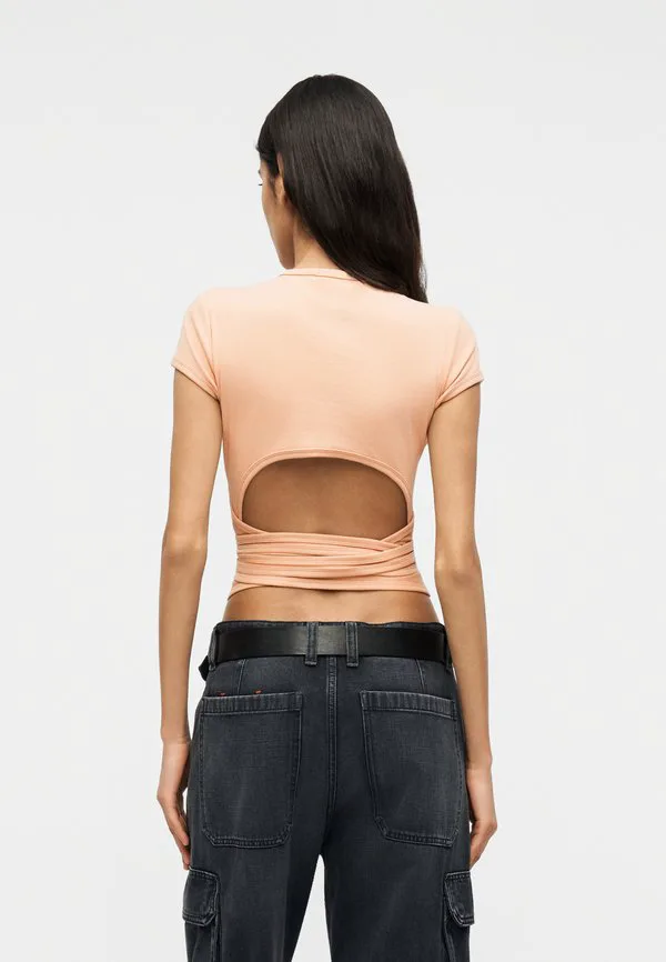 Футболка с принтом в виде заячьего хвоста Diesel, Nude Pink — фото 3