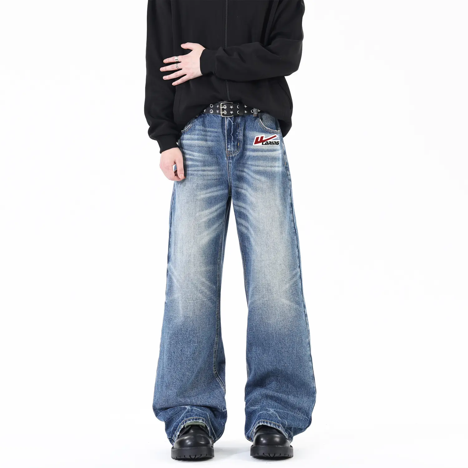 

WARRIOR Джинсы Unisex Blue DIY Badge Moderate Straight Fit