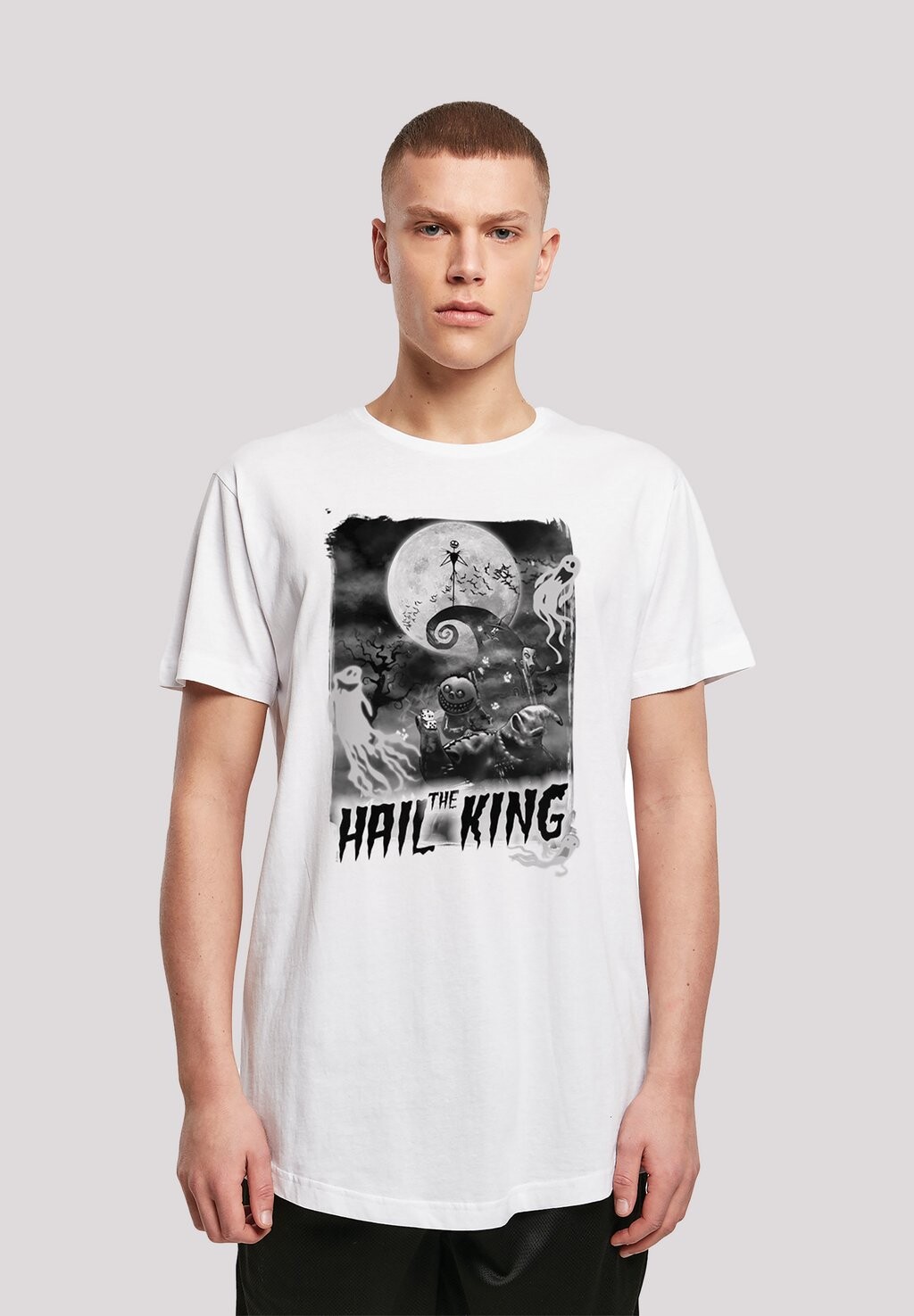 

Футболка с принтом DISNEY NIGHTMARE BEFORE CHRISTMAS HAIL THE KING F4NT4STIC, белый