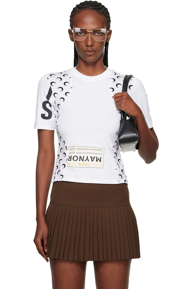 

Футболка с графическим принтом Regenerated для младенцев Marine Serre, белый