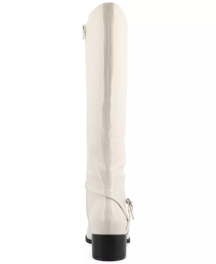 Женские сапоги Rhianah Wide Width Block Heel Knee High Riding Journee Collection, слоновая кость/кремовый — фото 3