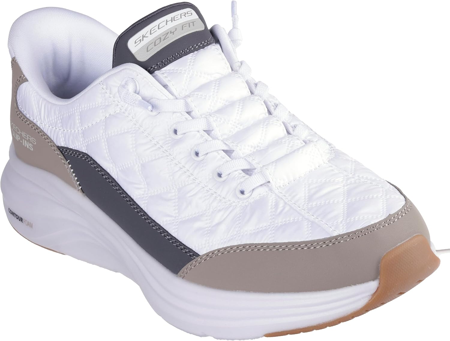 Мужские кроссовки Skechers Contour Foam Cozy Fit Hands Free Slip-in, белый — фото 4