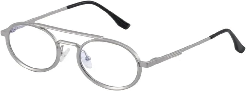 

Маленькие овальные солнцезащитные очки в стиле стимпанк с металлической оправой для женщин, роскошные винтажные очки с двойной дужкой, классические круглые очки в стиле панк VFDHN, C8silverwhite