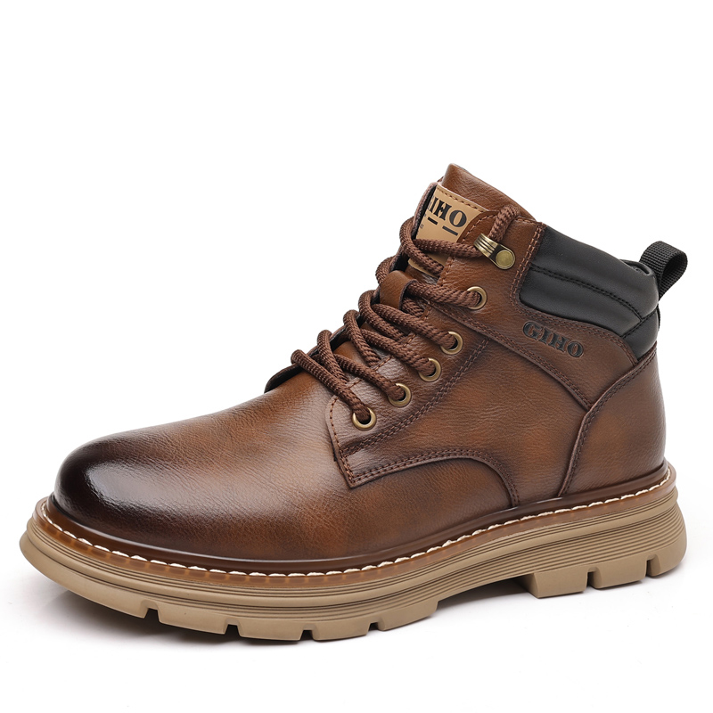 

Короткие утепленные ботинки Martin Boots из овчины для мужчин GIHO, Brown