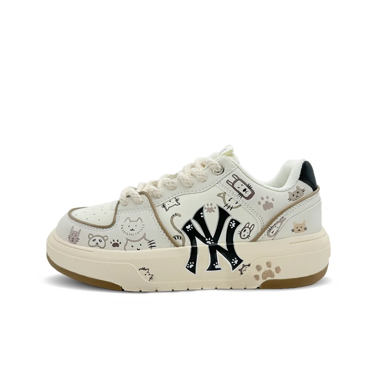 

Кроссовки MLB Chunky Liner Skateboarding Shoes Unisex Low-top Rice Brown, цвет Off White