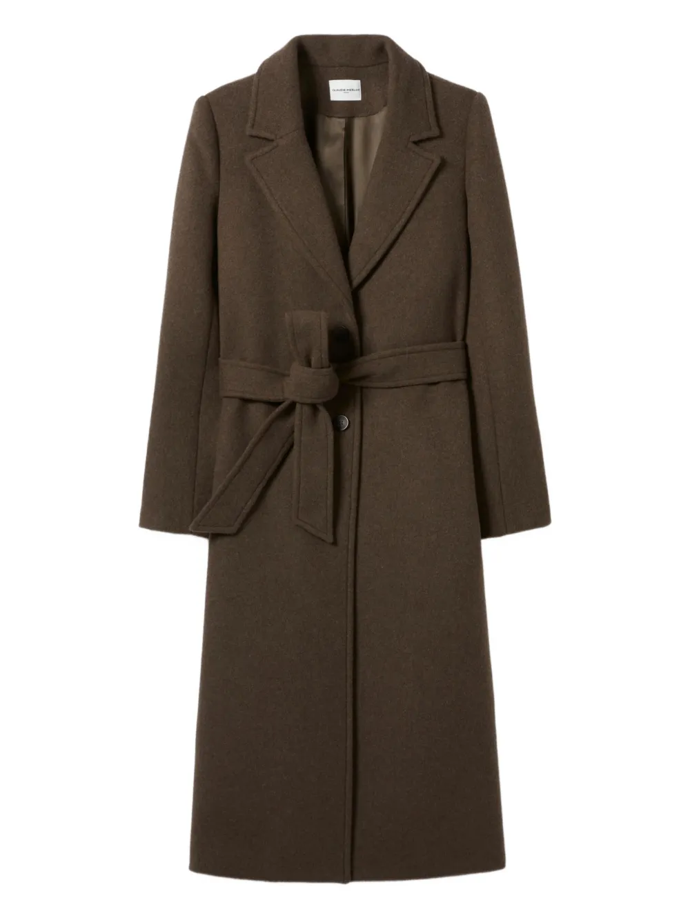 

Шерстяное пальто с поясом Claudie Pierlot, зеленый