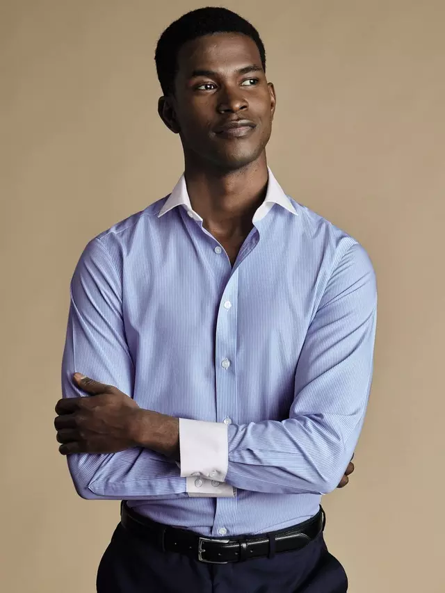 

Рубашка Charles Tyrwhitt Winchesters Stripe Non-Iron, цвет sky/blue