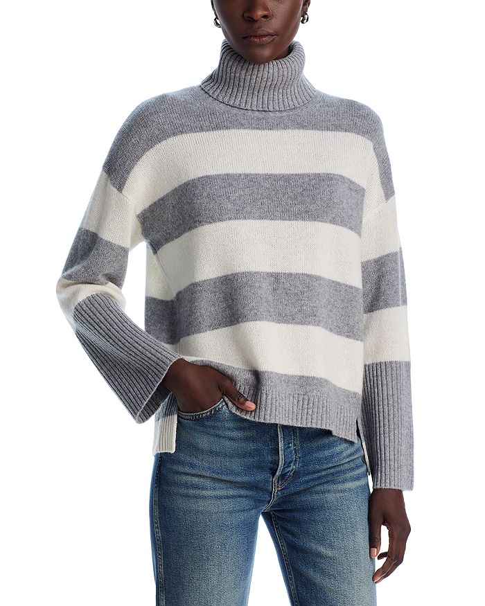 

Полосатый водолазный свитер - эксклюзив C by Bloomingdale's Cashmere, серый