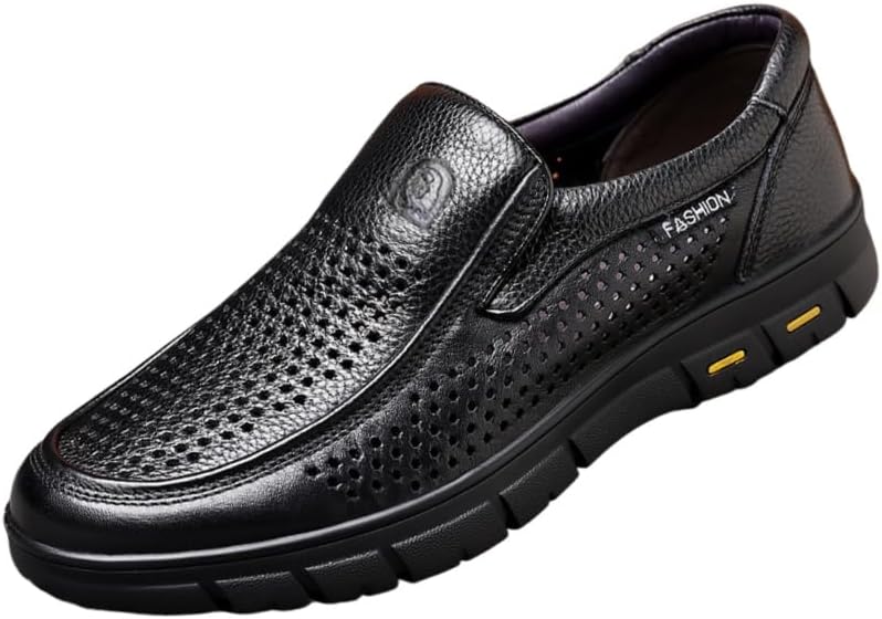 

Мужские лоферы - с резиновой подошвой, с простым дизайном с округлым носком, подходят как для повседневной носки, так и для деловых событий Fusecottc, черный