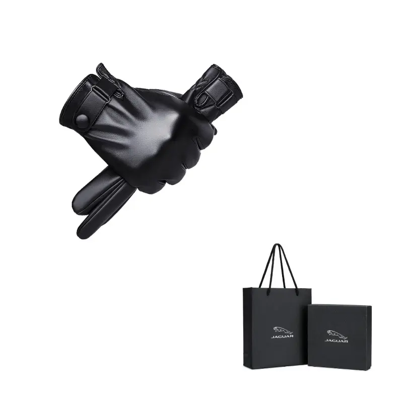 

JAGUAR Черные мужские перчатки из овчины, Black