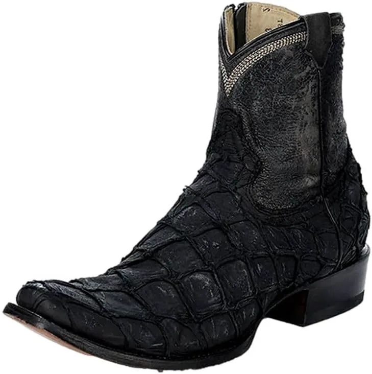 Мужские вестерн-бутсы Corral с вышивкой рыбы пираньи черные A4659 Corral Boots, черный